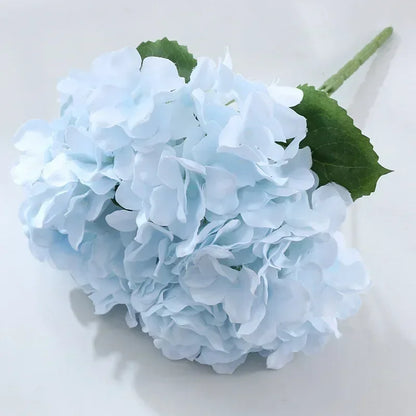 Artificial Hydrangea Silk Flower Bouquet, Pack of 5, Multi-Colour Choices, Ideal for Weddings, Home Décor, Indoor Table Decoration, Anniversary, Party Centrepiece
