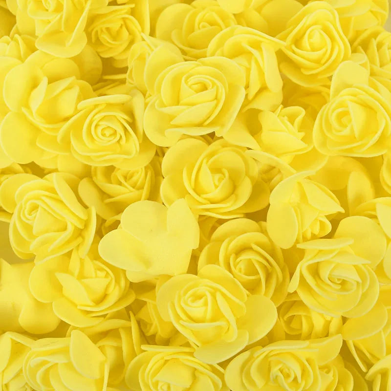 artificial foam rose flowers, 100/300pcs 3cm, diy craft supplies for wedding, valentine's day, bridal shower, home decor, indoor floral arrangements