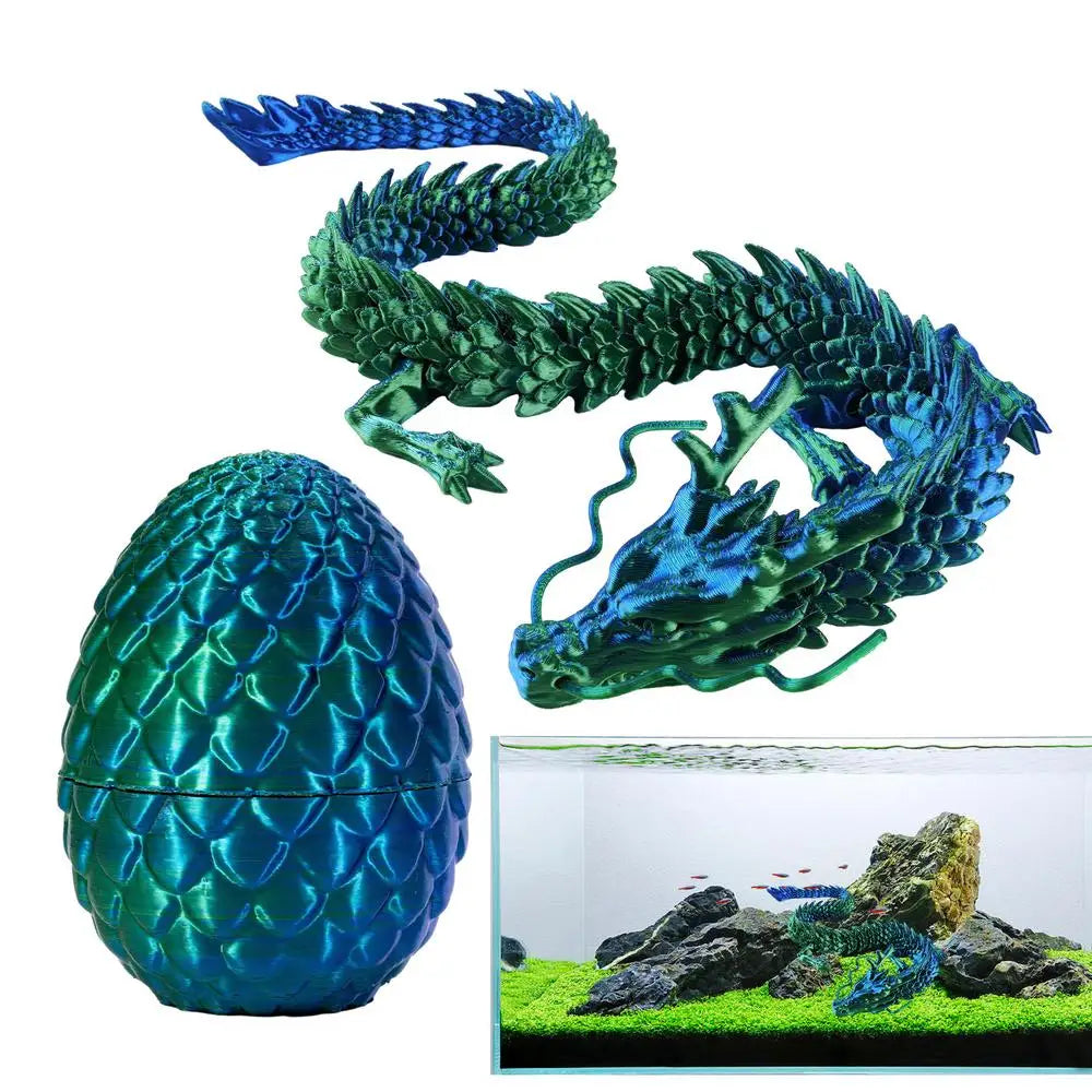 crystal dragon action figures 3d printed articulated dragon with egg dinosaur christmas fidget toy for girls kids easter basket