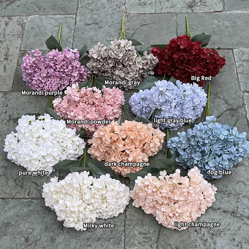 silk hydrangea bouquet artificial flowers for wedding, home decor, diy floral arrangement, bridal baby shower, indoor party decoration, large size