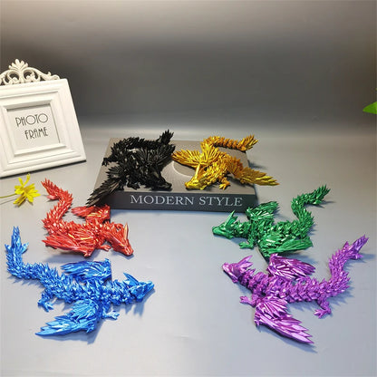 1 PC 3D Printed Dragon Crystal Flying Dragon Wing Movable Ornament 20cm/45cm