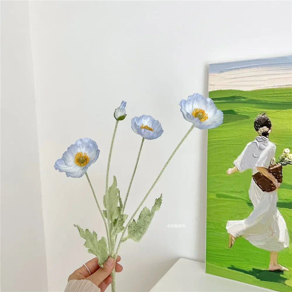 artificial silk poppies flower bouquet for weddings, home decor, parties, indoor use – decorative anniversary celebration flowers from mainland china