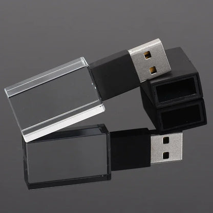 10 PCS LOT Golden Crystal USB Flash Drive 128GB 64GB Memory Stick Wedding Gifts Free Logo Custom 3D Laser Engraving U Disk Portable Storage Pen Drive