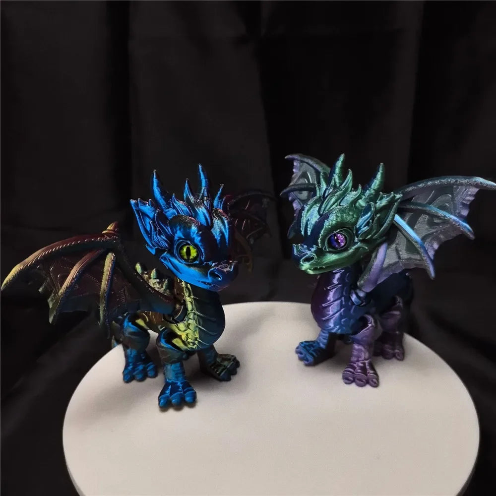 high quality 3d printed small flying dragon movable figure for desk decor