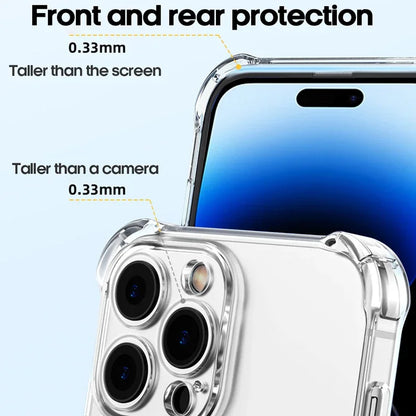 Luxury Transparent Shockproof Phone Case for iPhone 14/15/16 Plus, Pro, Max - Lightweight Silicone Bumper Cover