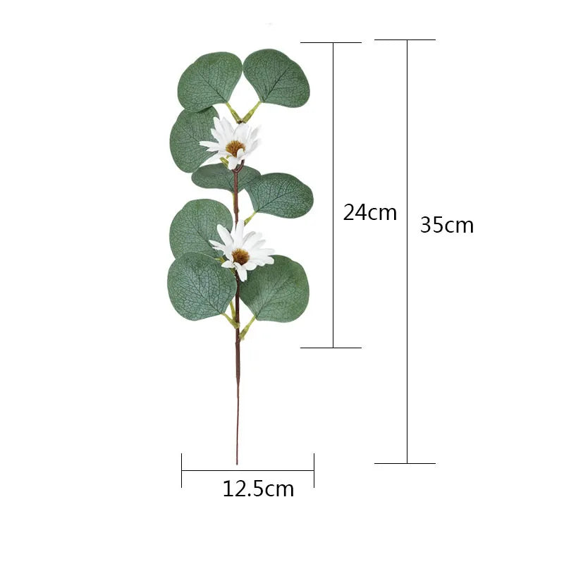 artificial eucalyptus leaves, 1/5pcs, green plastic decor branches, ideal for weddings, home decor, diy crafts, christmas wreaths, outdoor or exhibition use