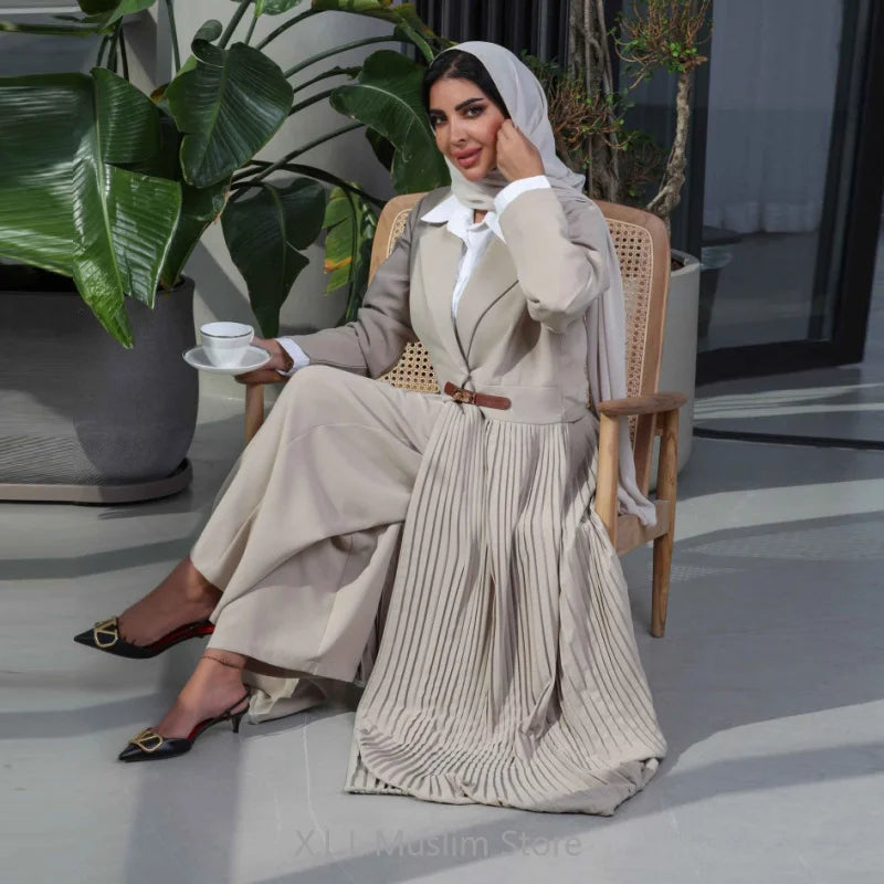 abaya dubai luxury elegant arabian kaftan coat black white cardigan for women - stylish modest wear for formal & casual occasions in high-quality ice silk