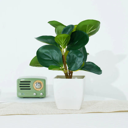 Artificial Bonsai Plant in Pot, Green Plastic Potted Ornament for Home, Office, Hotel, or Wedding Decor, Desktop Decoration, Ideal for Gifts and Outdoor Use, 1 Piece