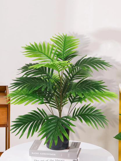 Artificial Monstera Palm Leaf 24 Leaves | Faux Tropical Plant Decoration for Outdoor Floor Display | PVC Army Green for Baby Shower, Events, Exhibitions | 1pc