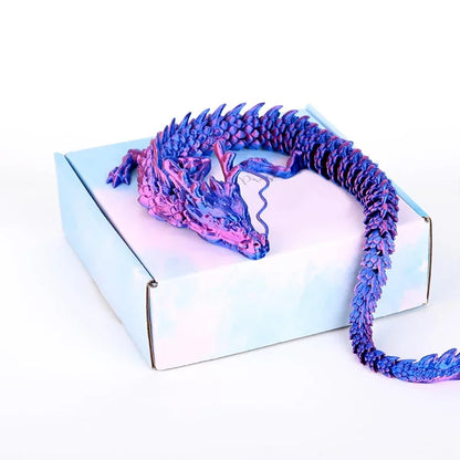 3D Printed Luminous Chinese Loong Flexible Dragon Figurine Home Decoration Gifts