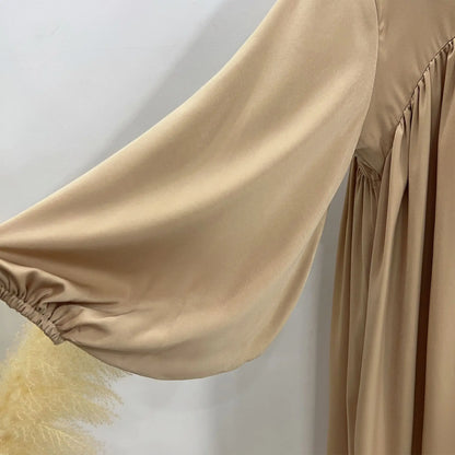 Modest Loose Muslim Dress Abaya Eid Ramadan Elegant With Pocket for Women, Comfortable Fit, Stylish Design, Perfect for Prayer and Daily Wear, Various Colors Available