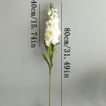 Artificial Hyacinth Flowers Violet Silk Green Leaves for Wedding Anniversary Party Decor Indoor Home Decoration