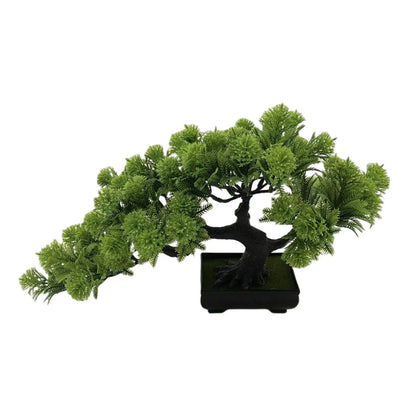 Artificial Bonsai Tree Plastic Potted Plant, Desktop Ornament for Living Room, Office, Bookshelf & Windowsill Decor, Indoor Tabletop Display, Home & Farmhouse Decoration