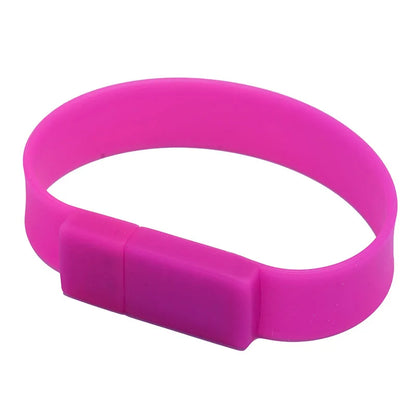 USB Flash Drive Bracelet 64GB Wristband Memory Stick, Creative Waterproof Silicone Pen Drive for Data Storage and Transfer, Black
