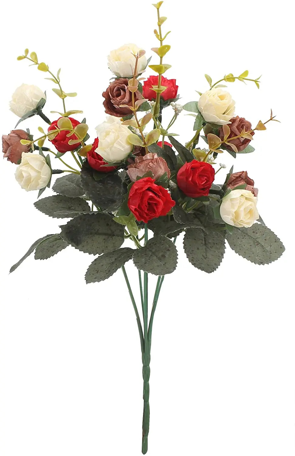 artificial silk rose bouquet 7 branches 21 heads for wedding bridal shower birthday party home office indoor decoration pink red purple wine