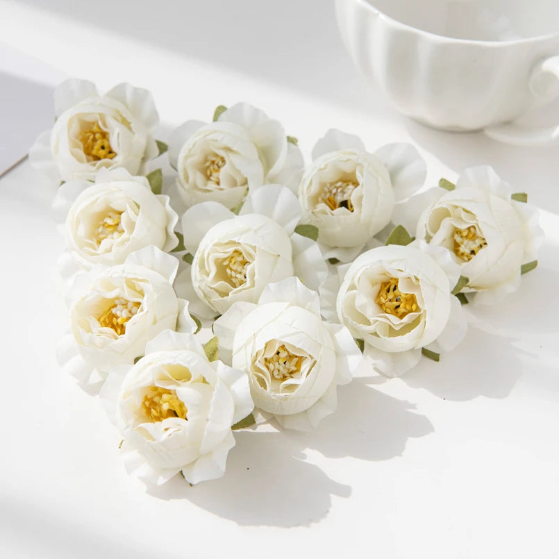 artificial silk peony flower heads 40/80pcs for diy wedding decor, home vase arrangement, bridal wreaths, party centrepieces, baby shower, indoor decorations