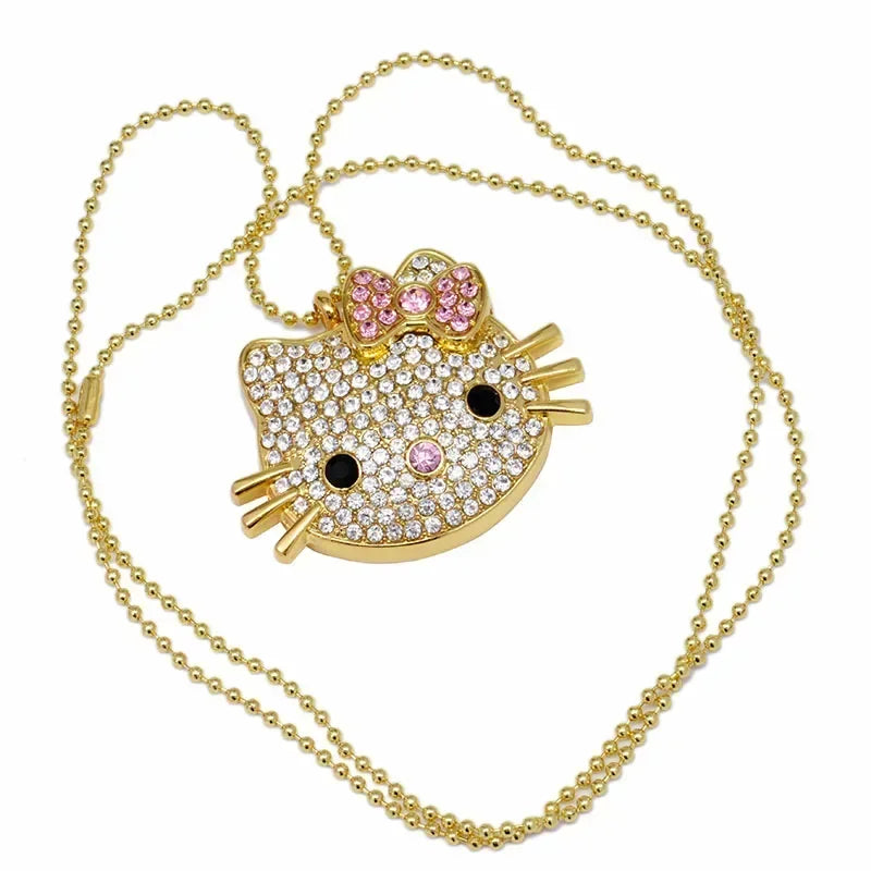 cartoon usb flash drive crystal memory stick 128gb/64gb/32gb/16gb/8gb, cat design usb 2.0, silvery/golden, stylish portable storage for computer and laptop, ce certified