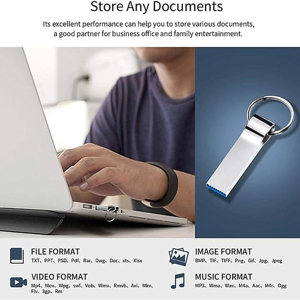 flash drive usb stick 2tb 1t 512g high speed waterproof metal pendrive for computer laptop pc