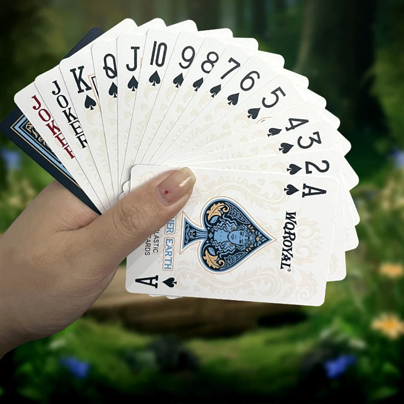 4 high-end personalized pvc playing cards mother earth custom deck - durable customizable poker cards with elegant gaia design for gaming and gifts