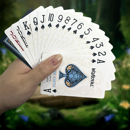 4 High-End Personalized PVC Playing Cards Mother Earth Custom Deck - Durable Customizable Poker Cards with Elegant Gaia Design for Gaming and Gifts