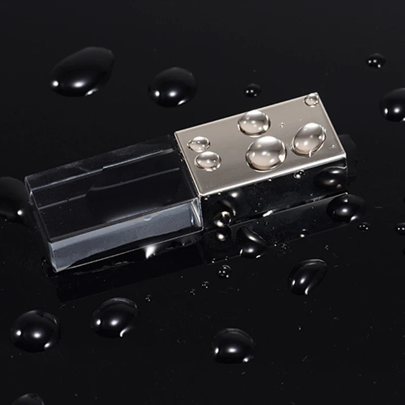 usb flash drive 128gb crystal design, waterproof memory stick, rose gold usb 2.0 thumb drive, stylish storage for business gifts & data transfer, 16gb 32gb 64gb options