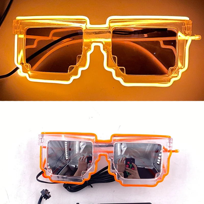 funny light up glasses luminous led mosaic glasses for men and women - halloween party supplies, glowing neon gafas for festive celebrations