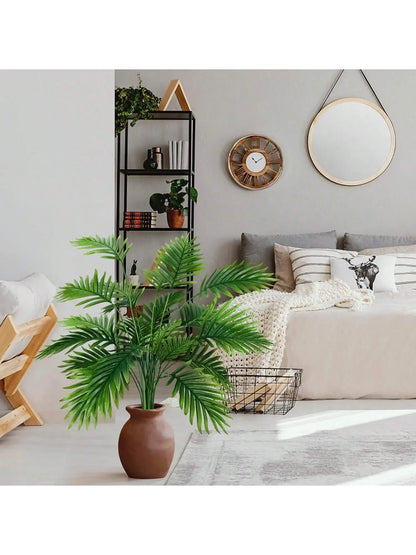 Artificial Monstera Palm Leaf 24 Leaves | Faux Tropical Plant Decoration for Outdoor Floor Display | PVC Army Green for Baby Shower, Events, Exhibitions | 1pc