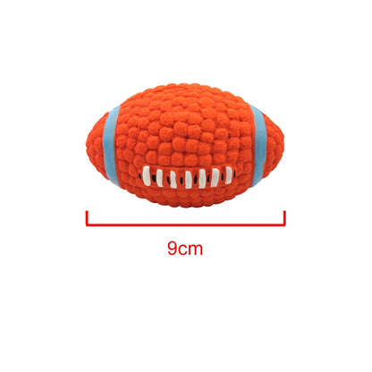 Soft Latex Pet Ball Toy for Dogs, Squeaky Rugby Tennis Volleyball Football Basketball, Teeth Cleaning, Training & Play for Small to Large Breeds