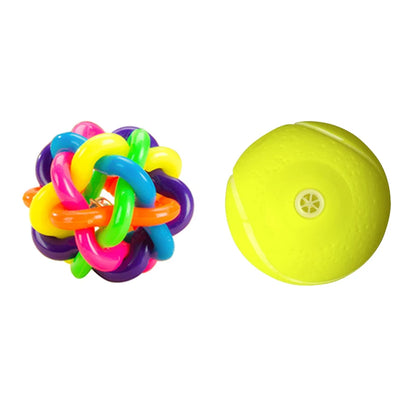 Squeaky Rubber Dog Ball Toy, Durable 6cm Chew Toy for Puppies & Small Dogs, Interactive Plastic Fetch Ball, Ideal for Training & Reducing Pet Boredom