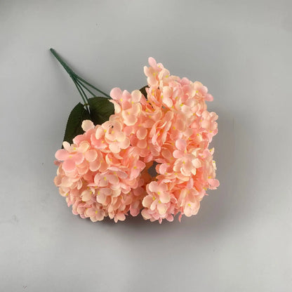 Large White Pink Hydrangea Artificial Flower Bouquet for Wedding & Home Decor, Silk 5 Heads, Ideal for Birthdays, Bridal Showers, Graduation, Indoor Use