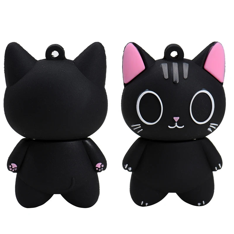cute cartoon cat usb flash drive 16gb-128gb, silicone memory stick for computer/tv, perfect creative business or personal gift, usb 2.0 storage solution