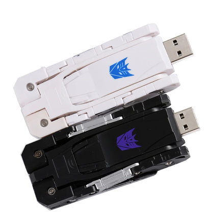 USB Flash Drive 64GB 128GB, High Speed Memory Stick, Creative Transformers Design, USB 2.0 Interface, Black Yellow White Plastic, Ideal for Business Gifts and Data Storage