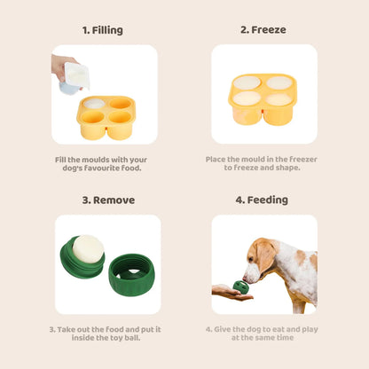 Durable Pet Chew Toy Set - Fillable Rubber Treat Holders - Dog Teething Toys for Anxiety Relief - Cooling Summer Play for Puppies and Adult Dogs