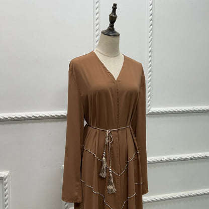 Dubai 2024 Luxury Opened Kimono Abaya Long Loose Dress Prayer Garment for Women - Elegant Party Kaftan, Modest Islamic Fashion, Spring Summer Wear, Sizes S-XXL