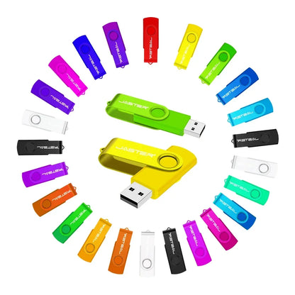 128GB Waterproof USB Flash Drive with Free Key Chain, 64GB Rotatable Memory Stick, Portable and Shatterproof USB 2.0 Thumb Drive for Laptop and Business Gifts