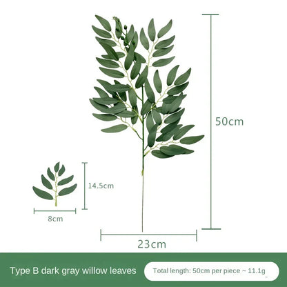 Artificial Eucalyptus Leaf Arrangement - Plastic Decorative Plant for Weddings, Showers, Home or Exhibition Use - Ideal for Desktop and Outdoor Display