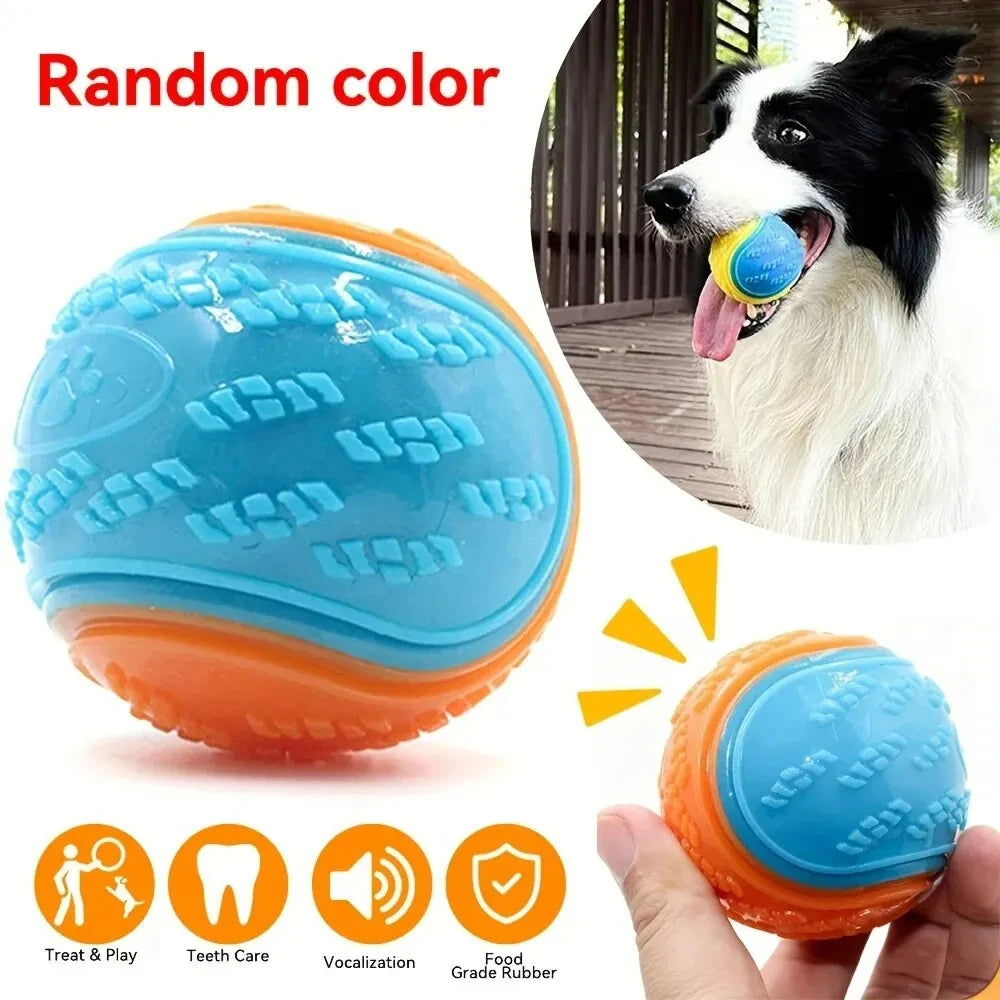 durable dog chew ball toy, eco-friendly rubber for dental care, interactive fun for small to medium dogs, ideal for fetch, indoor & outdoor pet play sessions