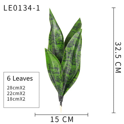 Artificial Sansevieria Plants 38CM - Real Touch Plastic Green Long Leaf, Desktop Home Office Decoration, Tropical Palm Style, Ideal for Anniversary & Hawaiian Party Decor