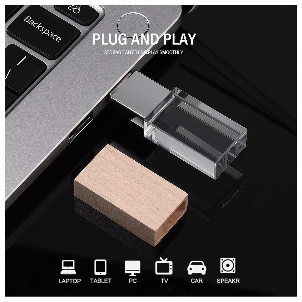 wooden usb flash drive memory stick 64gb, 32gb, 16gb, 8gb - high speed pendrive for laptops, cars, tvs - perfect for wedding, business, and creative gifts