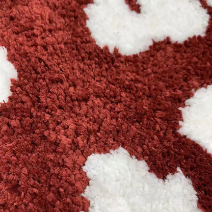 50x80cm Irregular Shaped Pink Letters Soft Aesthetic Carpet Flocked Room Door Mat Rug Three Styles Bedside Rug Non-Slip for Home Bathroom Floor Decor