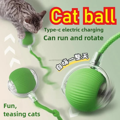 B0DPWS2C1S green Automatic Rolling Ball Interactive Ball Cat Toys Pet Supplies Electric Dog and Cat Training To Imitate Rat Rechargeable Products