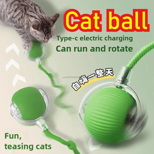 4.462 B0DKJPVJK4 green Automatic Rolling Ball Interactive Ball Cat Toys Pet Supplies Electric Dog and Cat Training To Imitate Rat Rechargeable Products