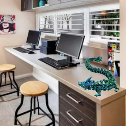 30CM Room Decoration 3d Printed Crystal Dragon Home Decor Items Counter Pressure Toy Rotatable Articulated Perfect Toy Dazzling