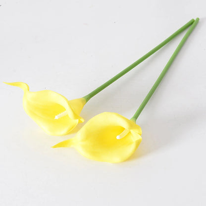 Artificial Blue Calla Lily Flowers - PU Material 34cm for Wedding Bouquet, Table Centrepiece, Home Decor, Bridal Shower Decoration, Indoor Use, Pack of 10/5