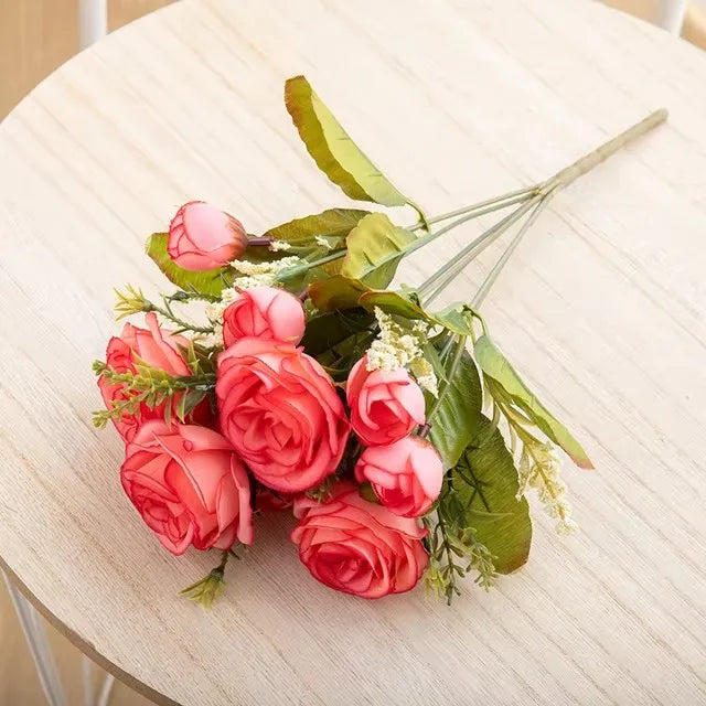 silk peony rose artificial flower bouquet for wedding, home decor, bridal props, indoor events, gift arrangement, photography backdrop, versatile floral accent