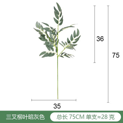 Artificial Eucalyptus Leaf Branch, Plastic Decorative Plant for Bridal Shower, Desktop or Outdoor Use, Cloth Texture, Perfect for Exhibitions and Home Decor