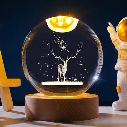 B0BMVDRLWJ LED Night Light Milky Way Galaxy Solar System Crystal Ball Children Night Lamp Bedroom Ambient Light Creative Gift Night Light