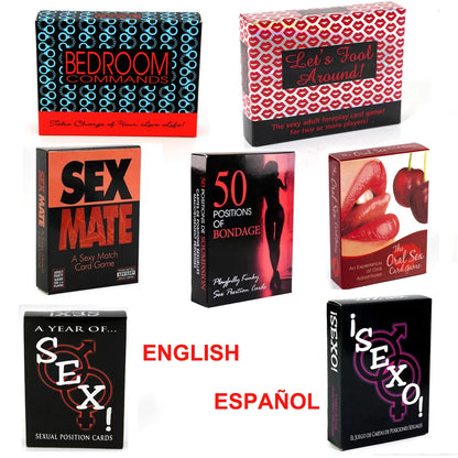 B0BLXN18CH  English & Spanish Sex Card Game Adult Board Game Explore 50 Kinds of Card Play Bedroom Commands for Valentine's Day Couples