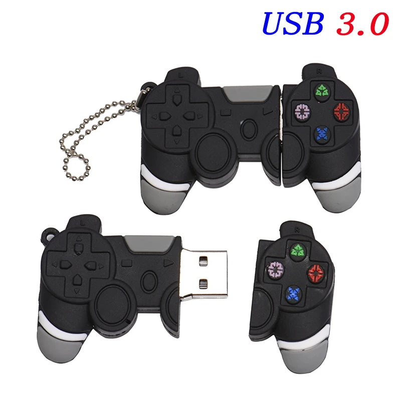 usb 3.0 flash drive game controller design, 64gb high-speed memory stick, cartoon pen drive storage gadget, perfect gift for boys, available in 4gb to 32gb sizes