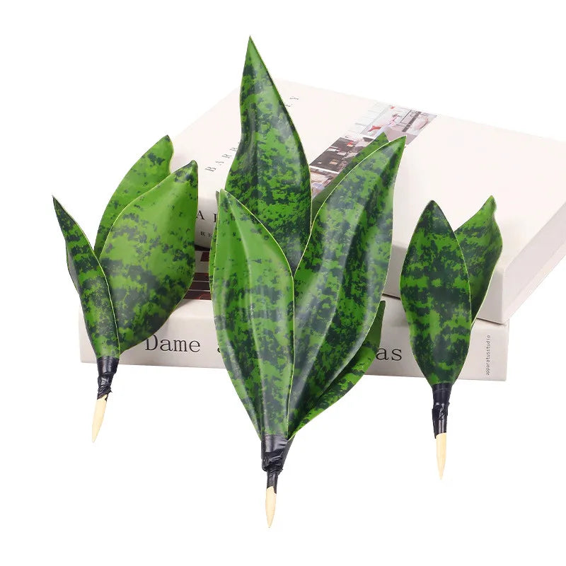 artificial sansevieria plants 38cm - real touch plastic green long leaf, desktop home office decoration, tropical palm style, ideal for anniversary & hawaiian party decor